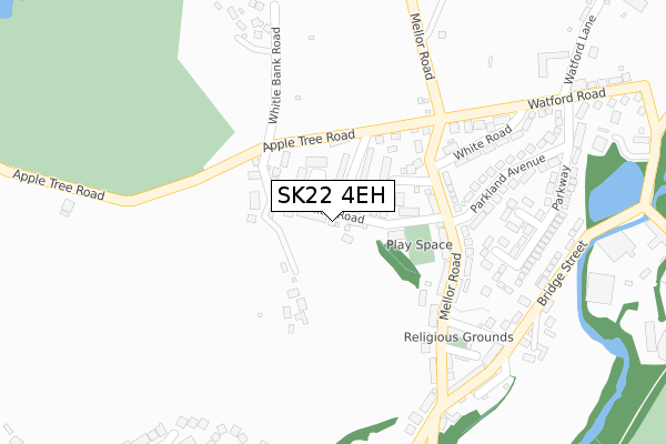 SK22 4EH map - large scale - OS Open Zoomstack (Ordnance Survey)