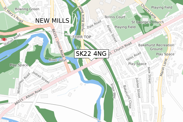 SK22 4NG map - large scale - OS Open Zoomstack (Ordnance Survey)