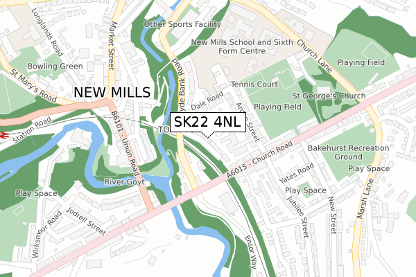 SK22 4NL map - large scale - OS Open Zoomstack (Ordnance Survey)