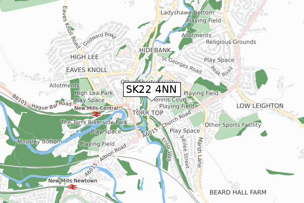 SK22 4NN map - small scale - OS Open Zoomstack (Ordnance Survey)