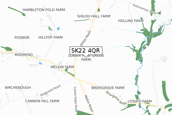 SK22 4QR map - small scale - OS Open Zoomstack (Ordnance Survey)