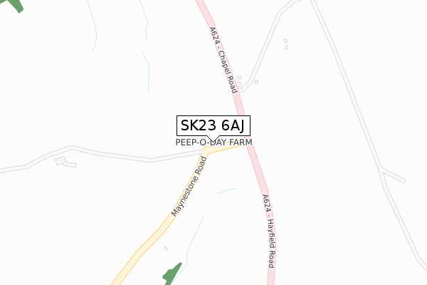SK23 6AJ map - large scale - OS Open Zoomstack (Ordnance Survey)