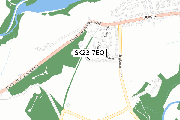 SK23 7EQ map - large scale - OS Open Zoomstack (Ordnance Survey)