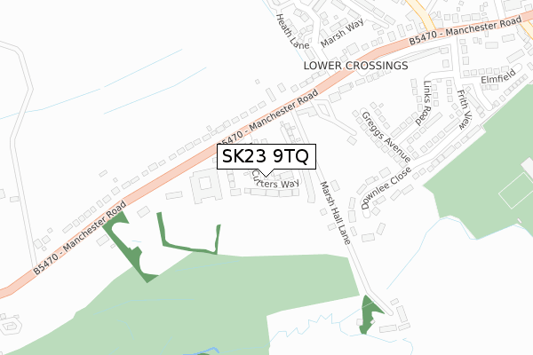 SK23 9TQ map - large scale - OS Open Zoomstack (Ordnance Survey)