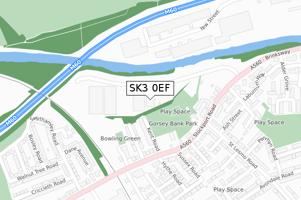 SK3 0EF map - large scale - OS Open Zoomstack (Ordnance Survey)