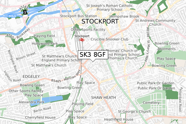 SK3 8GF map - small scale - OS Open Zoomstack (Ordnance Survey)