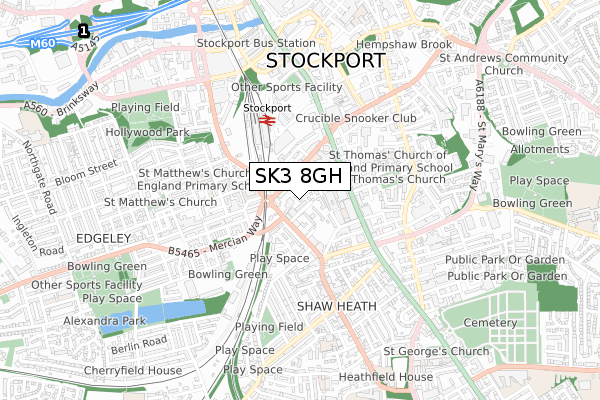 SK3 8GH map - small scale - OS Open Zoomstack (Ordnance Survey)