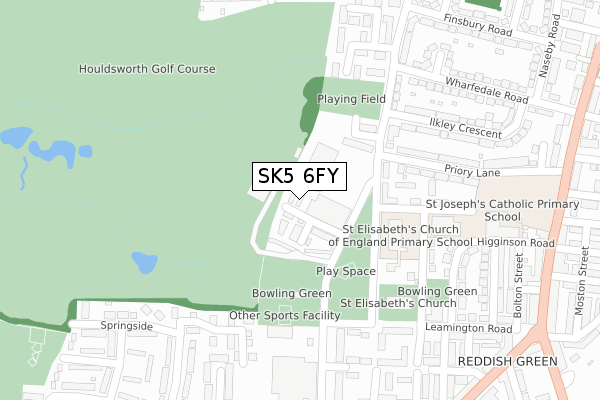 SK5 6FY map - large scale - OS Open Zoomstack (Ordnance Survey)