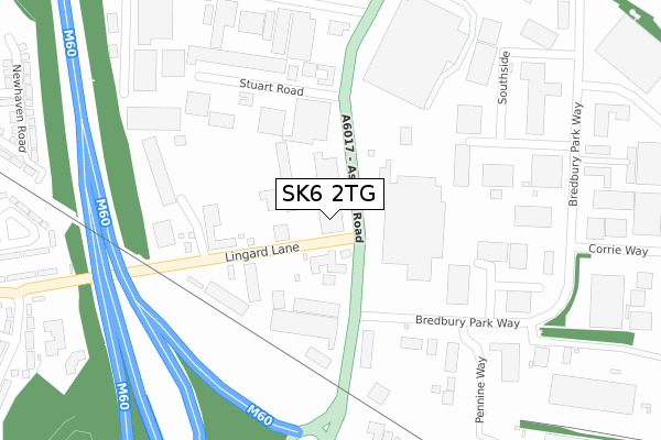 SK6 2TG map - large scale - OS Open Zoomstack (Ordnance Survey)