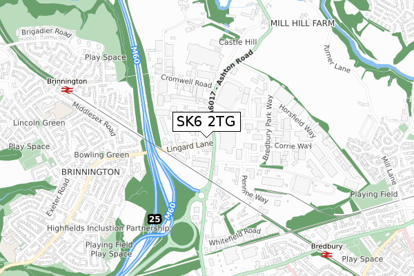 SK6 2TG map - small scale - OS Open Zoomstack (Ordnance Survey)