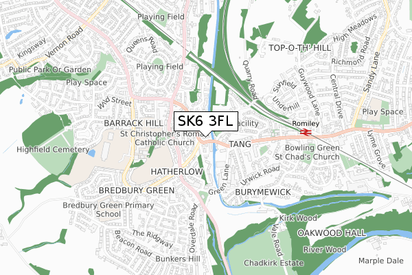 SK6 3FL map - small scale - OS Open Zoomstack (Ordnance Survey)