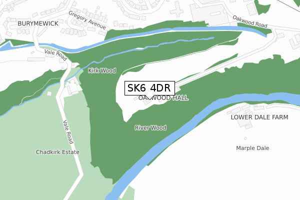 SK6 4DR map - large scale - OS Open Zoomstack (Ordnance Survey)