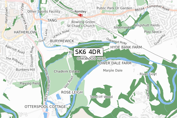 SK6 4DR map - small scale - OS Open Zoomstack (Ordnance Survey)