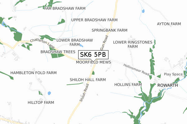 SK6 5PB map - small scale - OS Open Zoomstack (Ordnance Survey)