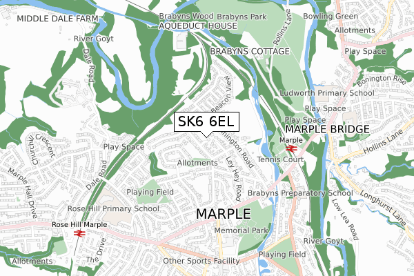 SK6 6EL map - small scale - OS Open Zoomstack (Ordnance Survey)