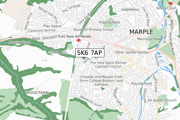 SK6 7AP map - small scale - OS Open Zoomstack (Ordnance Survey)