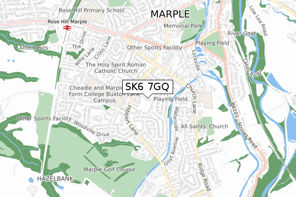 SK6 7GQ map - small scale - OS Open Zoomstack (Ordnance Survey)