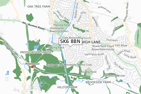 SK6 8BN map - small scale - OS Open Zoomstack (Ordnance Survey) SK6 8BN map - small scale - OS Open Zoomstack (Ordnance Survey)