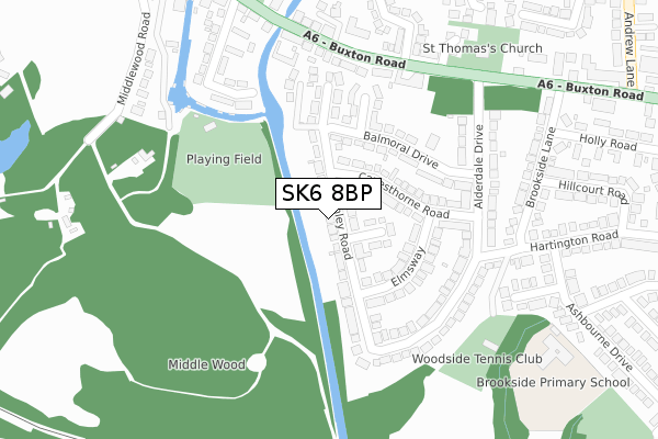 SK6 8BP map - large scale - OS Open Zoomstack (Ordnance Survey)