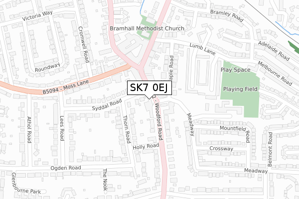 SK7 0EJ map - large scale - OS Open Zoomstack (Ordnance Survey)
