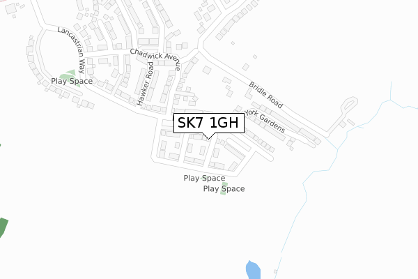 SK7 1GH map - large scale - OS Open Zoomstack (Ordnance Survey)