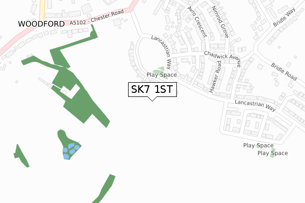 SK7 1ST map - large scale - OS Open Zoomstack (Ordnance Survey)