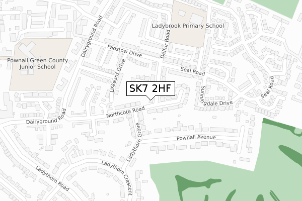 SK7 2HF map - large scale - OS Open Zoomstack (Ordnance Survey)