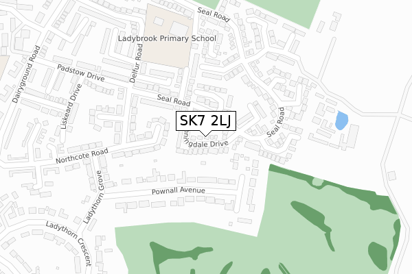 SK7 2LJ map - large scale - OS Open Zoomstack (Ordnance Survey)