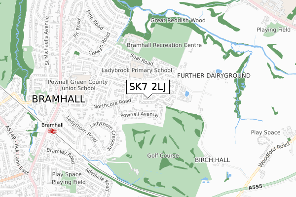 SK7 2LJ map - small scale - OS Open Zoomstack (Ordnance Survey)