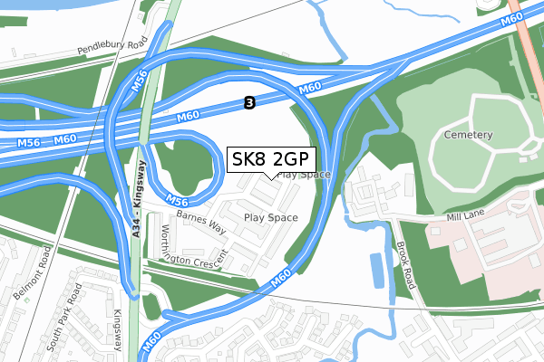 SK8 2GP map - large scale - OS Open Zoomstack (Ordnance Survey)