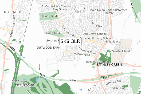 SK8 3LR map - small scale - OS Open Zoomstack (Ordnance Survey)