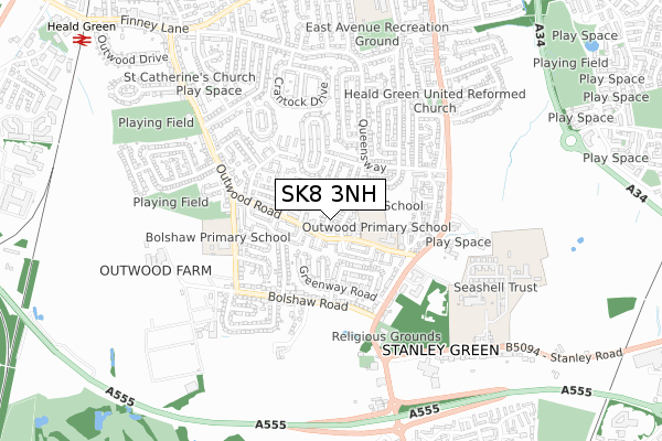SK8 3NH map - small scale - OS Open Zoomstack (Ordnance Survey)