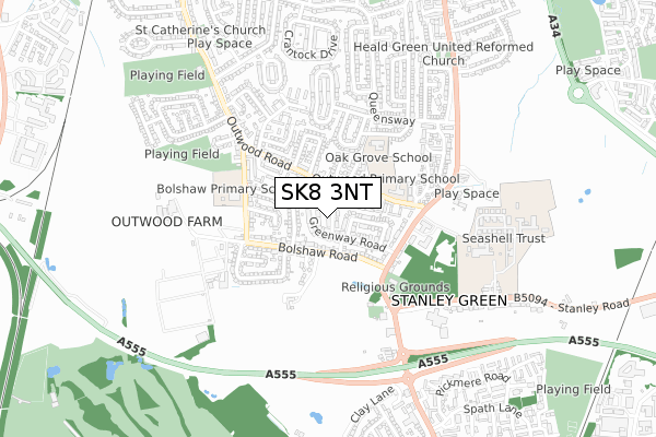 SK8 3NT map - small scale - OS Open Zoomstack (Ordnance Survey)