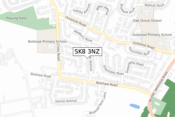 SK8 3NZ map - large scale - OS Open Zoomstack (Ordnance Survey)