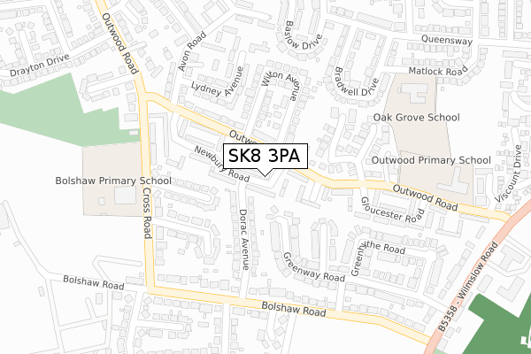 SK8 3PA map - large scale - OS Open Zoomstack (Ordnance Survey)