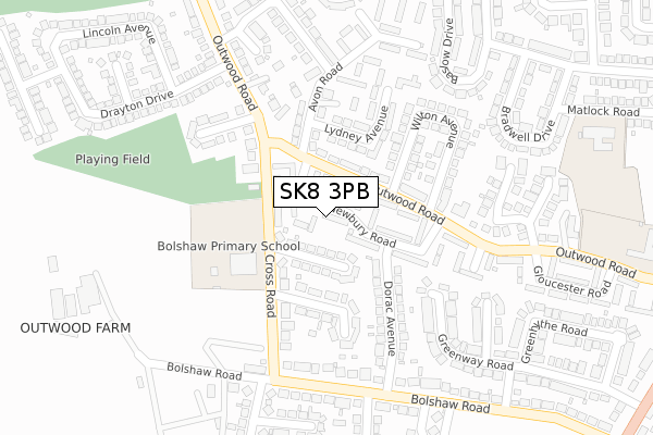 SK8 3PB map - large scale - OS Open Zoomstack (Ordnance Survey)