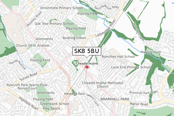 SK8 5BU map - small scale - OS Open Zoomstack (Ordnance Survey) SK8 5BU map - small scale - OS Open Zoomstack (Ordnance Survey)