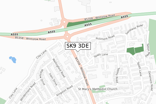 SK9 3DE map - large scale - OS Open Zoomstack (Ordnance Survey)