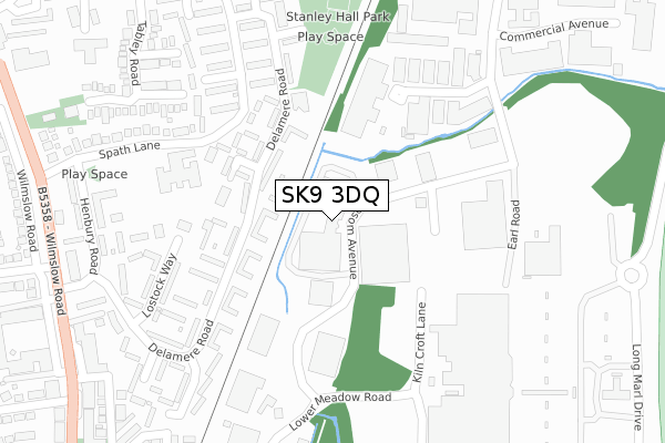SK9 3DQ map - large scale - OS Open Zoomstack (Ordnance Survey)