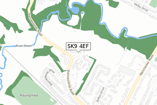 SK9 4EF map - large scale - OS Open Zoomstack (Ordnance Survey)