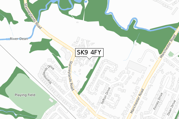 SK9 4FY map - large scale - OS Open Zoomstack (Ordnance Survey)