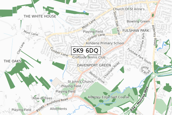 SK9 6DQ map - small scale - OS Open Zoomstack (Ordnance Survey)