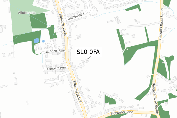 SL0 0FA map - large scale - OS Open Zoomstack (Ordnance Survey)