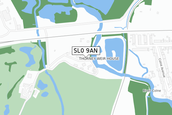 SL0 9AN map - large scale - OS Open Zoomstack (Ordnance Survey)