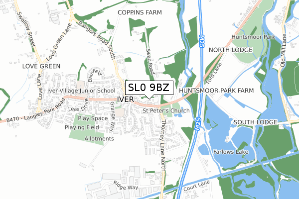 SL0 9BZ map - small scale - OS Open Zoomstack (Ordnance Survey) SL0 9BZ map - small scale - OS Open Zoomstack (Ordnance Survey)