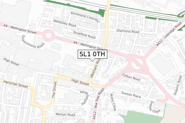 SL1 0TH map - large scale - OS Open Zoomstack (Ordnance Survey)