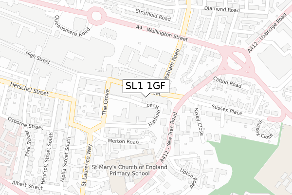 SL1 1GF map - large scale - OS Open Zoomstack (Ordnance Survey) SL1 1GF map - large scale - OS Open Zoomstack (Ordnance Survey)