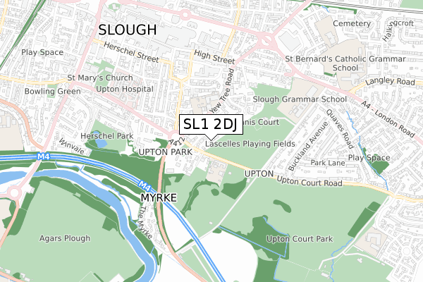 SL1 2DJ map - small scale - OS Open Zoomstack (Ordnance Survey)