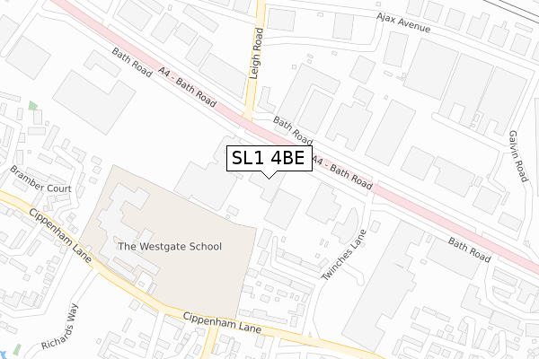 SL1 4BE map - large scale - OS Open Zoomstack (Ordnance Survey)