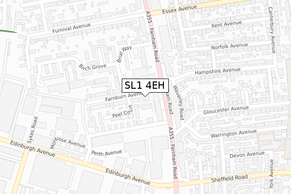 SL1 4EH map - large scale - OS Open Zoomstack (Ordnance Survey)